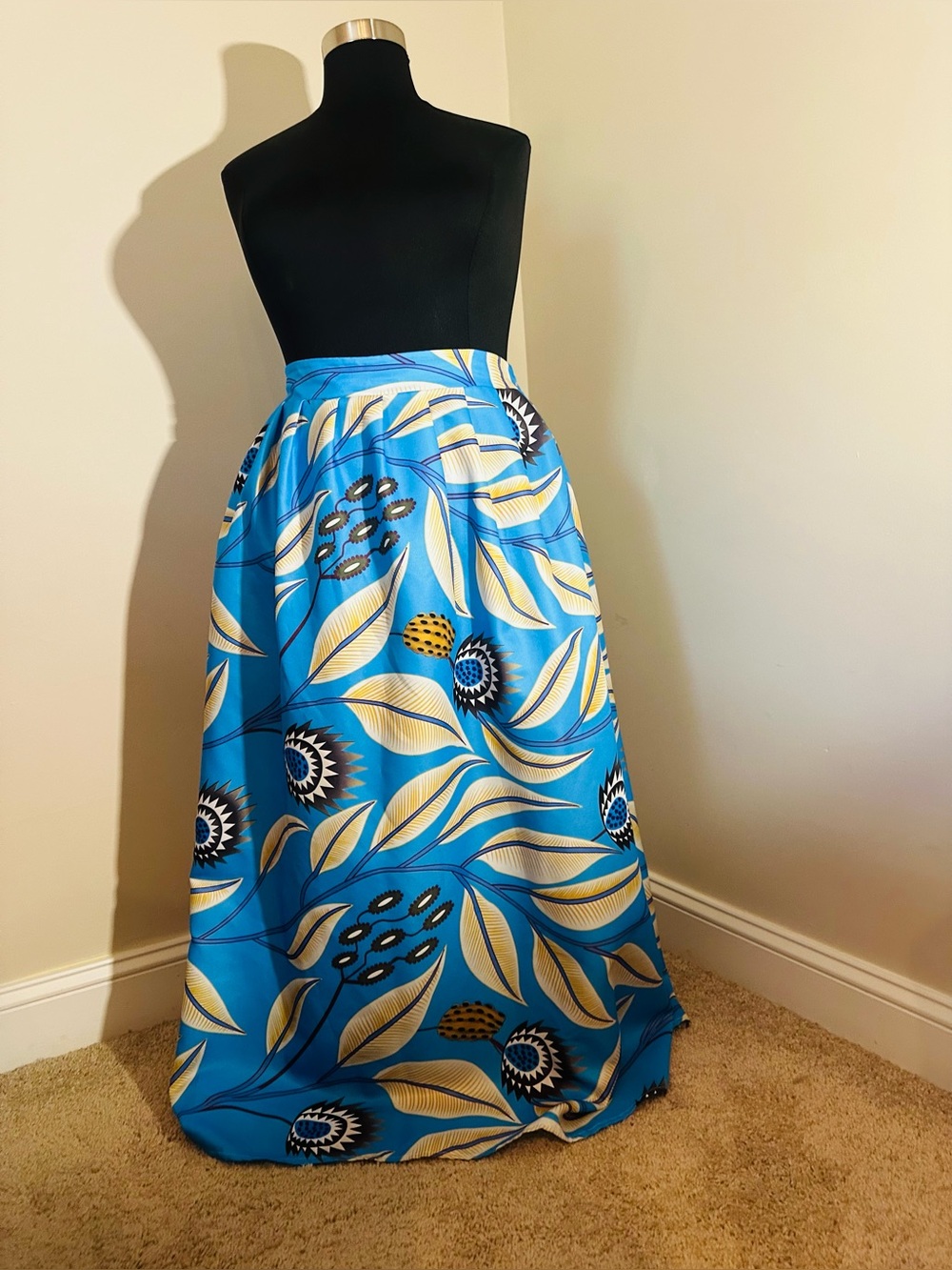 Blue Floral Maxi Skirt 2x